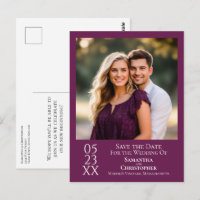 Simple Magenta Lila Wedding Save the Date Foto