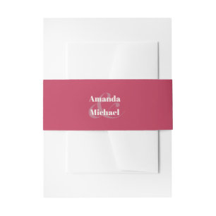 Simple Magenta Minimalistisch Bridge and Groom Einladungsbanderole
