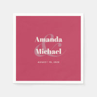 Simple Magenta Moderne Minimalistische Hochzeit