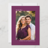 Simple Magenta Plum Vertical Foto Wedding Einladung (Vorderseite)