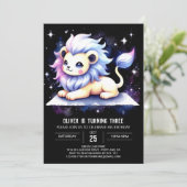 Simple Magic Lion Birthday Einladung (Stehend Vorderseite)