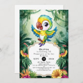 Simple Magic Parrot Birthday Einladung (Vorne/Hinten)