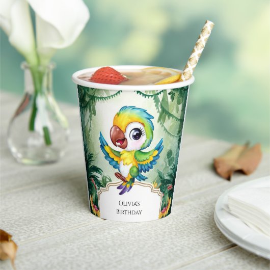 Simple Magic Parrot Birthday Pappbecher (In Situ)