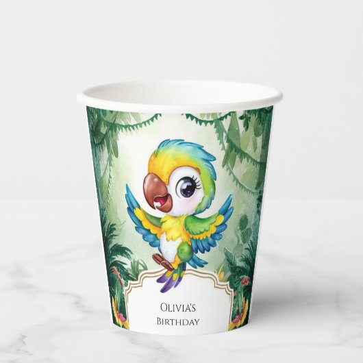Simple Magic Parrot Birthday Pappbecher (Vorderseite)
