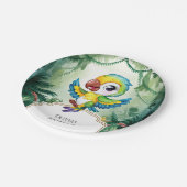 Simple Magic Parrot Birthday Pappteller (Schrägansicht)