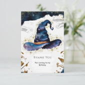 Simple Magic Wand Wizard Geburtstag Dankeskarte (Stehend Vorderseite)