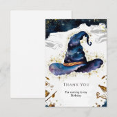 Simple Magic Wand Wizard Geburtstag Dankeskarte (Vorne/Hinten)