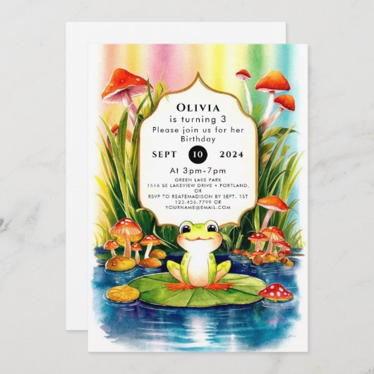 Simple Magical Frog Birthday Einladung (Vorne/Hinten)