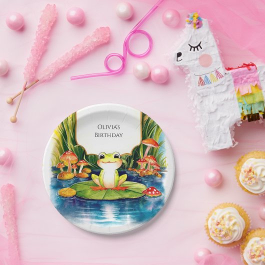 Simple Magical Frog Birthday Pappteller (Party)