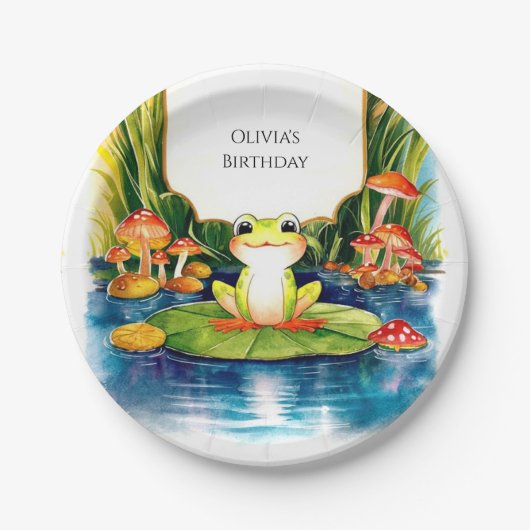 Simple Magical Frog Birthday Pappteller (Vorderseite)