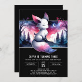 Simple Magical Wolf Birthday Einladung (Vorne/Hinten)