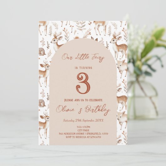 Simple Mairy Tale Kindergeburtstag Party Einladung (Stehend Vorderseite)