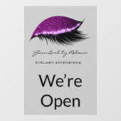 Simple Makeup Beauty Eyelash Glitzer Wir sind offe Fensteraufkleber (Blatt)