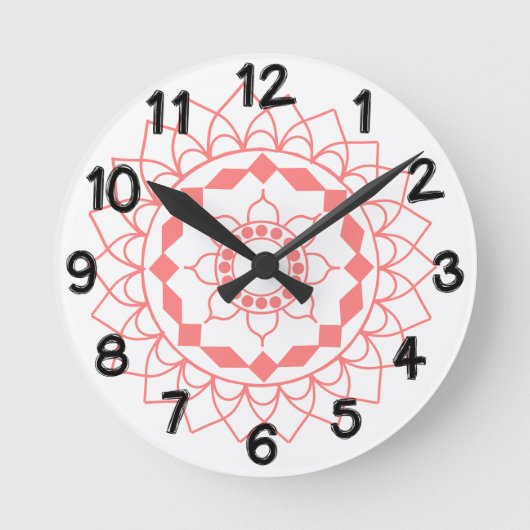 Simple Mandala Runde Wanduhr (Vorderseite)