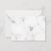 Simple Marble Gold Girly Script Monogram Mitteilungskarte (Rückseite)