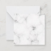 Simple Marble Gold Girly Script Monogram Square Mitteilungskarte (Rückseite)