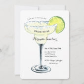 Simple Margarita Bachelorette Party Einladung (Vorderseite)