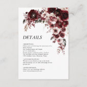 Simple Maroon Burgundy Floral Begleitkarte (Vorderseite)