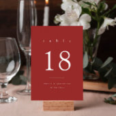 Simple Maroon Christmas Tischnummer