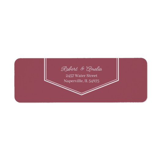 Simple Maroon Custom Rücksendeadresse (Vorne)