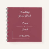 Simple Maroon Personalisiert Wedding Guest Notizblock (Vorderseite)