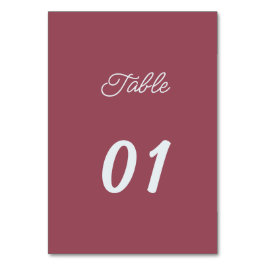 Simple Maroon Personalisiert Wedding Tischnummer
