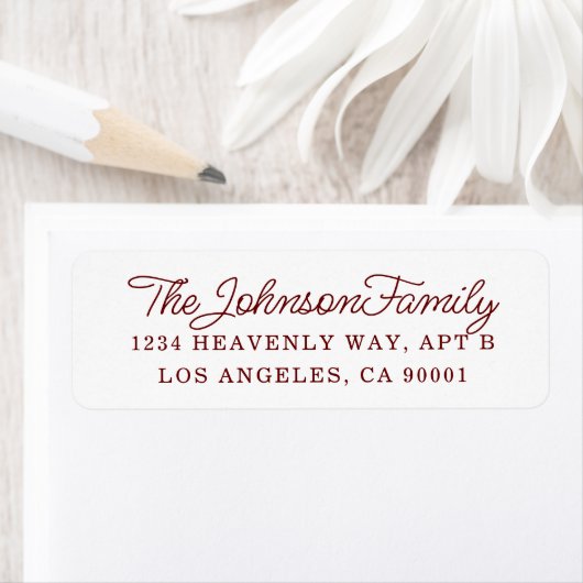 Simple Maroon Red Rücksendeadresse (Insitu)