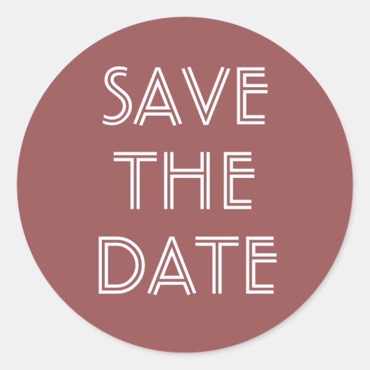 Simple Marsala Save the Date Sticker (Vorderseite)