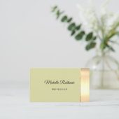 Simple Matcha Powder Green Metallic Visitenkarte (Stehend Vorderseite)
