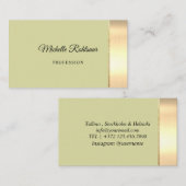 Simple Matcha Powder Green Metallic Visitenkarte (Vorne/Hinten)