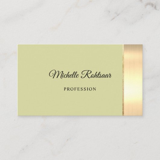 Simple Matcha Powder Green Metallic Visitenkarte (Vorderseite)