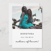 Simple Matron of Honor Vorschlag Fotokarte Einladung (Vorderseite)