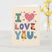 Simple Matte Polka Dot Love You Card Karte (Gelbe Blume)