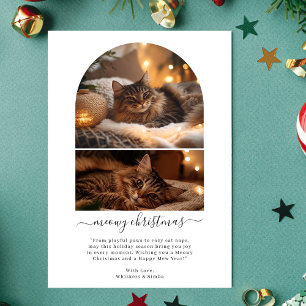 Simple Meowy Frohe Weihnachten Niedlich Cat Arch F