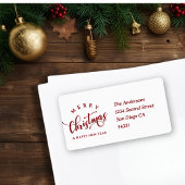 Simple Merry Christmas Calligraphy Script Adressaufkleber