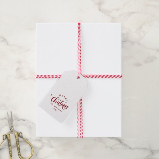 Simple Merry Christmas Calligraphy Script Geschenkanhänger (Mit Garn)