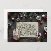 Simple Merry Christmas Postkarte (Vorne/Hinten)