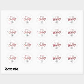 Simple Merry Christmas Red Script Business Logo Runder Aufkleber (Blatt)