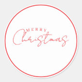 Simple Merry Christmas Typography Design Runder Aufkleber (Vorderseite)