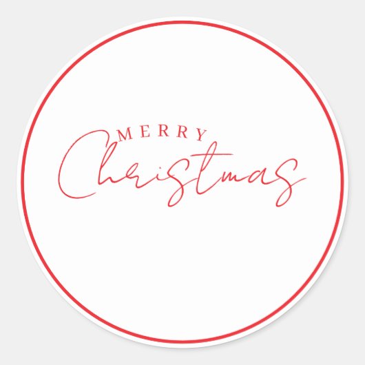 Simple Merry Christmas Typography Design Runder Aufkleber (Vorderseite)
