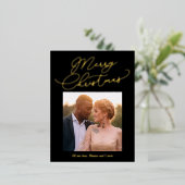 Simple Message Fox Weihnachtskarte Folien Feiertagspostkarte (Stehend vorne)