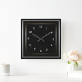 Simple Metal Frame Black Quadratische Wanduhr (Zuhause)