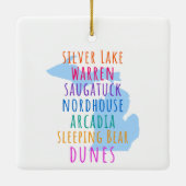 Simple Michigan Sleeping Bears Dunes Ornament (Rückseite)