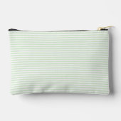 Simple Milky Jade Green Narrow Stripe Zubehörtasche (Rückseite)