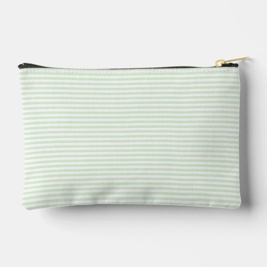 Simple Milky Jade Green Narrow Stripe Zubehörtasche (Rückseite)