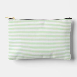 Simple Milky Jade Green Narrow Stripe Zubehörtasche
