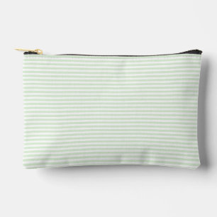 Simple Milky Jade Green Narrow Stripe Zubehörtasche