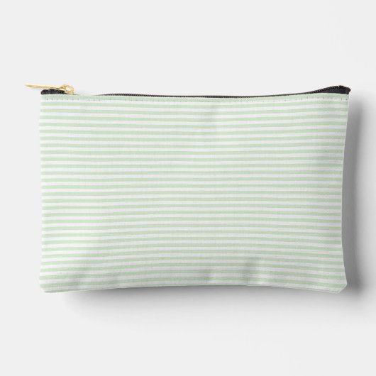 Simple Milky Jade Green Narrow Stripe Zubehörtasche (Vorderseite)