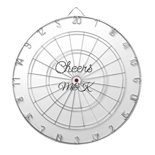 Simple minimal add name cheers couple name custom dartscheibe (vorne)