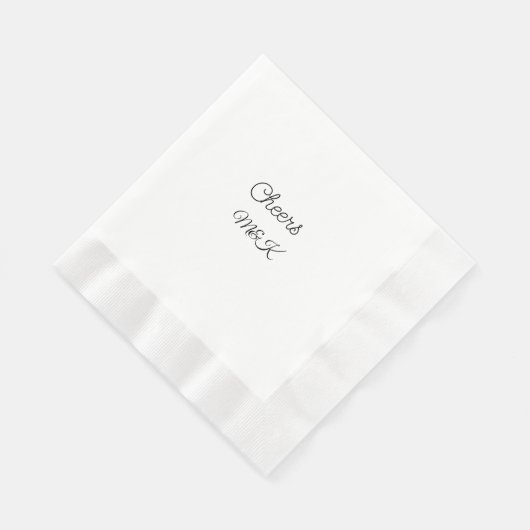 Simple minimal add name cheers couple name custom  serviette (Ecke)